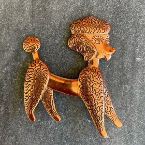 Estate Copper Poodle Brooch